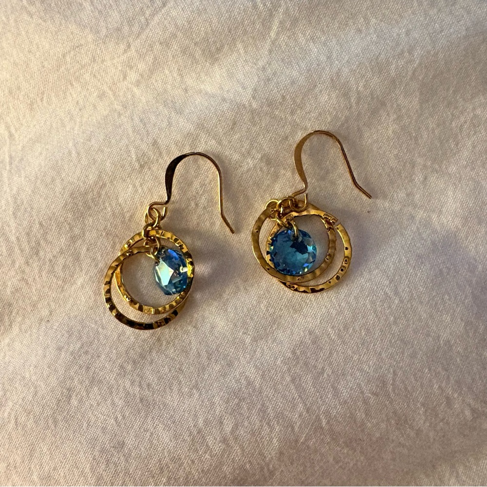 Elegant Gold and Blue Earrings